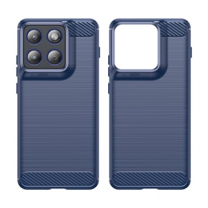 Husa pentru Motorola Edge 70, SKYDDAR INNOVATION, Carbon Silicone, din Silicon Slim, cu textura Fibra Carbon, set cu sticker, Albastru - Img 2