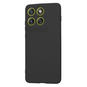 Husa pentru Motorola Edge 70, SKYDDAR INNOVATION, din Silicon Catifelat, SoftElegance, set cu sticker, Negru - Img 2