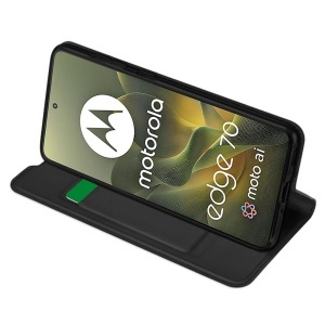 Husa pentru Motorola Edge 70, SKYDDAR INNOVATION, Magskin Book, tip Carte cu Portofel Interior, set cu sticker, Negru - Img 4