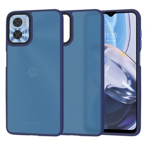 Husa pentru Motorola Moto E22 / Moto E22i, ce Absoarbe Cele mai Aspre Socuri, Skyddar Frosted - Bleumarin - Img 1