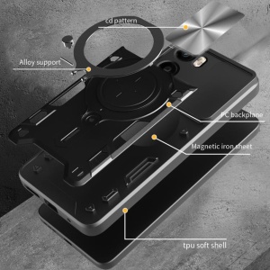Husa pentru Motorola Moto G05 / Moto E15 cu Inel Magnetic, Protectie Camera, set cu sticker, CamGuard Pro, Negru - Img 7