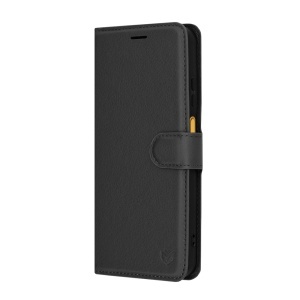 Husa pentru Motorola Moto G15 / Moto G15 Power, SKYDDAR INNOVATION, Leather Folio tip Carte, cu Portofel Interior, Finisaje Premium, set cu sticker, Negru - Img 5