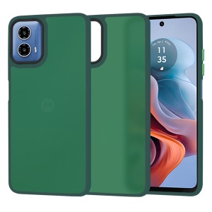 Husa pentru Motorola Moto G34, ce Absoarbe Cele mai Aspre Socuri, Skyddar Frosted - Verde inchis