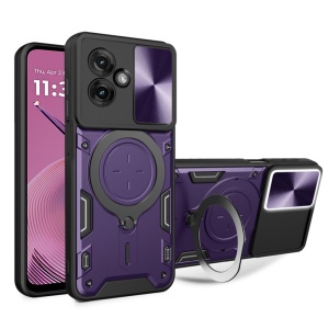 Husa pentru Motorola Moto G55, SKYDDAR INNOVATION, CamGuard Pro, Inel Magnetic, Protectie Camera, set cu sticker, Mov