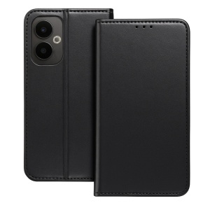 Husa pentru Motorola Moto G55 tip carte, SKYDDAR INNOVATION, cu Portofel Interior, Protectie la socuri, smart magneto, Negru, set cu sticker