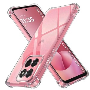 Husa pentru Motorola Moto G57 Power / Moto G67 Power, SKYDDAR INNOVATION, Shockproof Clear Silicone, Silicon Slim, set cu sticker, Transparenta - Img 1