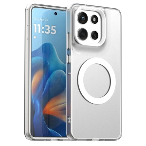 Husa pentru Motorola Moto G86, MagSafe, Antisoc, set cu sticker, CandyCase, Alb
