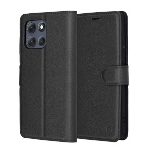 Husa pentru Motorola Moto G86 Power, SKYDDAR INNOVATION, Leather Folio tip Carte, cu Portofel Interior, Finisaje Premium, set cu sticker, Negru
