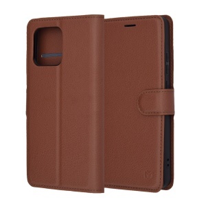 Husa pentru Motorola Moto G86 Power, SKYDDAR INNOVATION, Leather Folio tip Carte, cu Portofel Interior, Finisaje Premium, set cu sticker, Maro - Img 7