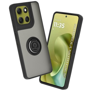 Husa pentru Motorola Moto G86, SKYDDAR INNOVATION, Glinth cu Inel Rotativ 360° Magnetic, set cu sticker, Negru