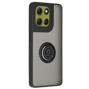 Husa pentru Motorola Moto G86, SKYDDAR INNOVATION, Glinth cu Inel Rotativ 360° Magnetic, set cu sticker, Negru  - Img 7