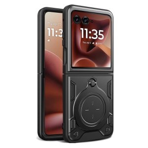 Husa pentru Motorola Razr 60 Ultra, SKYDDAR INNOVATION, CamGuard Pro, Inel Magnetic, Protectie Camera, set cu sticker, Negru
