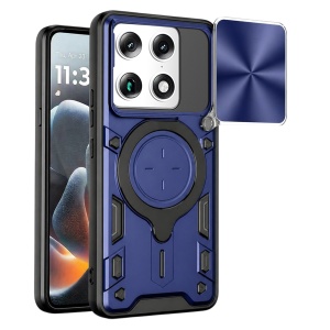 Husa pentru Motorola Signature, Inel Magnetic, Protectie Camera, set cu sticker, CamGuard Pro, Albastru