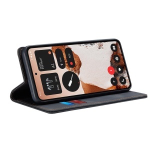 Husa pentru Nothing CMF Phone 2 Pro, SKYDDAR INNOVATION, Confy Cover tip Carte din piele Eco Premium, cu Portofel Interior, set cu sticker, Negru - Img 2
