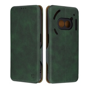 Husa pentru Nothing Phone (2a) / Phone (2a) Plus, SKYDDAR INNOVATION, Safe Wallet tip carte din Piele Ecologica, Suport Carduri, Inchidere Magnetica, Verde, set cu sticker  - Img 9