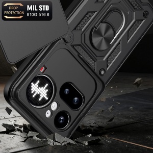 Husa pentru Nothing Phone (4a) Pro, protectie camere, Inel magnetic, set cu sticker, CamShield, Albastru - Img 4