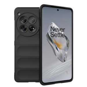 Husa pentru OnePlus 12, SKYDDAR INNOVATION, Magic Shield, din Silicon Mat, set cu sticker, Negru