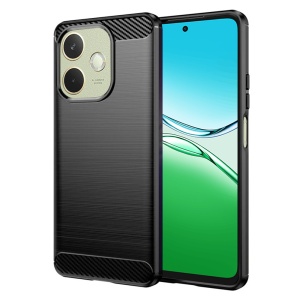 Husa pentru Oppo A5 Pro 5G, SKYDDAR INNOVATION, Carbon Silicone, din Silicon Premium, Slim, cu textura Fibra Carbon, Negru, set cu sticker