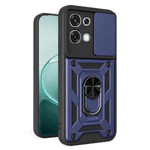 Husa pentru Oppo A6 Pro 5G, SKYDDAR INNOVATION, CamShield, Inel magnetic, set cu sticker, Albastru