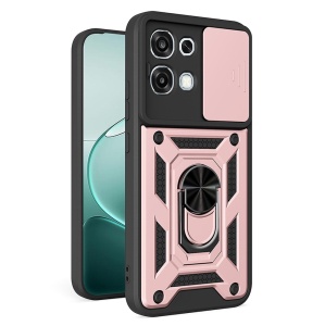 Husa pentru Oppo A6 Pro, protectie camere, Inel magnetic, set cu sticker, CamShield, Roz
