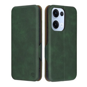 Husa pentru Oppo Reno13, SKYDDAR INNOVATION, Pocket Safe, tip carte din Piele Ecologica, Suport Carduri, Inchidere Magnetica, set cu sticker, Verde