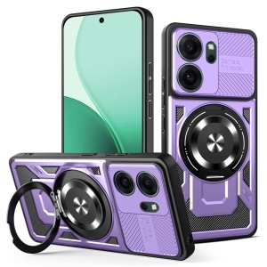Husa pentru Oppo Reno14 FS 5G / Reno14 F, Inel Magnetic, Antisoc, set cu sticker, RuggedCam, Mov