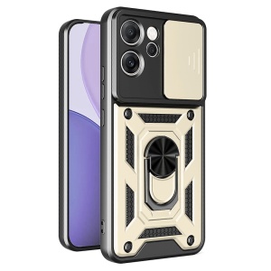 Husa pentru Oppo Reno14 FS 5G / Reno14 F, SKYDDAR INNOVATION, CamShield, Inel magnetic, set cu sticker, Auriu