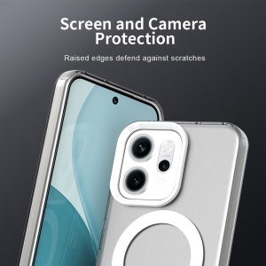 Husa pentru Oppo Reno14, MagSafe, Antisoc, set cu sticker, CandyCase, Alb - Img 5