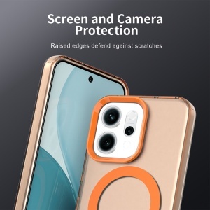 Husa pentru Oppo Reno14, MagSafe, Antisoc, set cu sticker, CandyCase, Portocaliu - Img 6