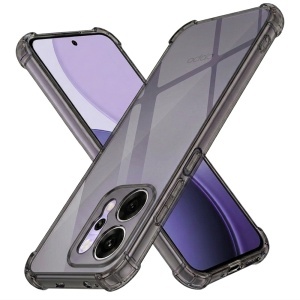 Husa pentru Oppo Reno14 Pro, SKYDDAR INNOVATION, Shockproof Clear Silicone, Silicon Slim, set cu sticker, Fumuriu