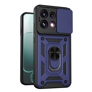 Husa pentru Oppo Reno16 F / Reno16 FS, protectie camere, Inel magnetic, set cu sticker, CamShield, Albastru