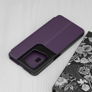 Husa pentru Oppo Reno8 Pro tip carte, stand, suport birou, set cu sticker, efold, Mov - Img 2