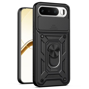 Husa pentru Realme 16 5G, protectie camere, Inel magnetic, set cu sticker, CamShield, Negru