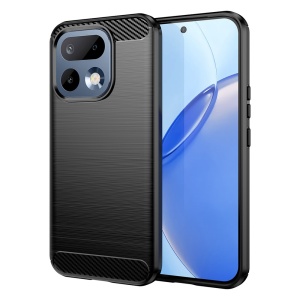 Husa pentru Realme 16 Pro, SKYDDAR INNOVATION, Carbon Silicone, din Silicon Slim, cu textura Fibra Carbon, set cu sticker, Negru