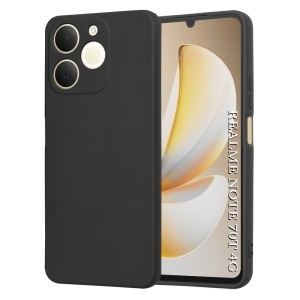 Husa pentru Realme Note 70T, SKYDDAR INNOVATION, din Silicon Catifelat, SoftElegance, set cu sticker, Negru