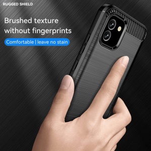 Husa pentru Samsung Galaxy A04e din silicon, Slim, cu textura Fibra Carbon - Negru - Img 2