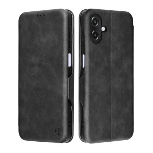 Husa pentru Samsung Galaxy A07 4G, SKYDDAR INNOVATION, Safe Wallet tip carte din Piele Ecologica, Suport Carduri, Inchidere Magnetica, set cu sticker, Negru