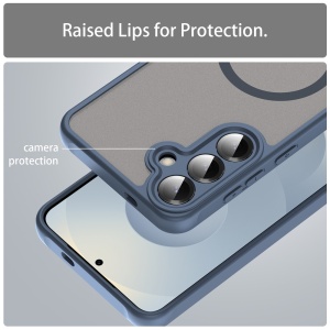Husa pentru Samsung Galaxy A27 5G, SKYDDAR INNOVATION, HaloFrost MagSafe II, Antisoc, set cu sticker, Bleumarin - Img 3