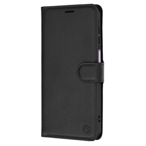 Husa pentru Samsung Galaxy A27 5G, SKYDDAR INNOVATION, Leather Folio tip Carte, cu Portofel Interior, Finisaje Premium, set cu sticker, Negru - Img 6