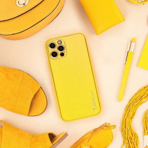 Husa pentru Samsung Galaxy A33 5G din piele ecologica, Skyddar Leather - Galben - Img 3