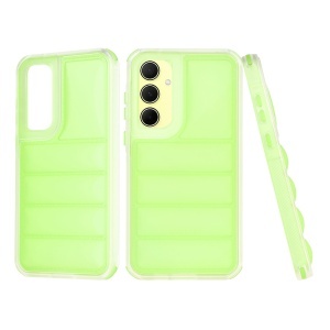 Husa pentru Samsung Galaxy A35 5G, anti soc, margini ridicate, design modern, set cu sticker, wave shield, Verde