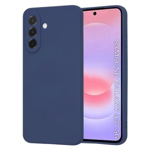 Husa pentru Samsung Galaxy A37 5G, SKYDDAR INNOVATION, din Silicon Catifelat, SoftElegance, set cu sticker, Bleumarin