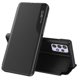 Husa pentru Samsung Galaxy A52 5G / Galaxy A52 4G / Galaxy A52s 5G, tip carte, set cu sticker, eFold, Negru