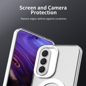 Husa pentru Samsung Galaxy A57 5G, MagSafe, Antisoc, set cu sticker, CandyCase, Alb - Img 3