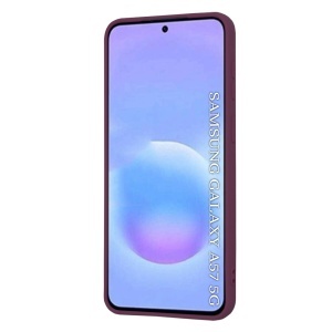 Husa pentru Samsung Galaxy A57 5G, SKYDDAR INNOVATION, din Silicon Catifelat, SoftElegance, set cu sticker, Bordo - Img 4