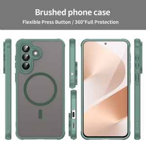 Husa pentru Samsung Galaxy A57 5G, SKYDDAR INNOVATION, HaloFrost MagSafe II, Antisoc, set cu sticker, Verde - Img 5