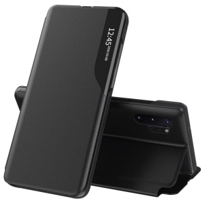 Husa pentru Samsung Galaxy Note 10 Plus / Galaxy Note 10 Plus 5G, tip carte, set cu sticker, eFold, Negru