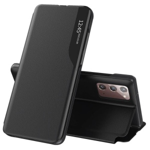 Husa pentru Samsung Galaxy Note 20 / Galaxy Note 20 5G, tip carte, set cu sticker, eFold, Negru