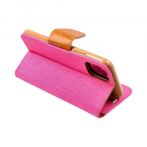 Husa pentru Samsung Galaxy S10 Plus tip carte, inchidere magnetica, Skyddar Canvas - Roz - Img 2