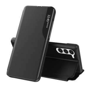 Husa pentru Samsung Galaxy S23, tip carte, set cu sticker, eFold, Negru